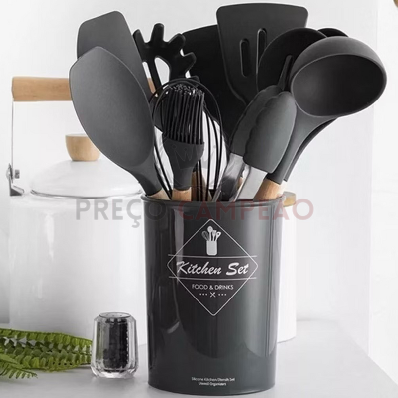 Kit acessórios cozinha em silicone(12 peças)®