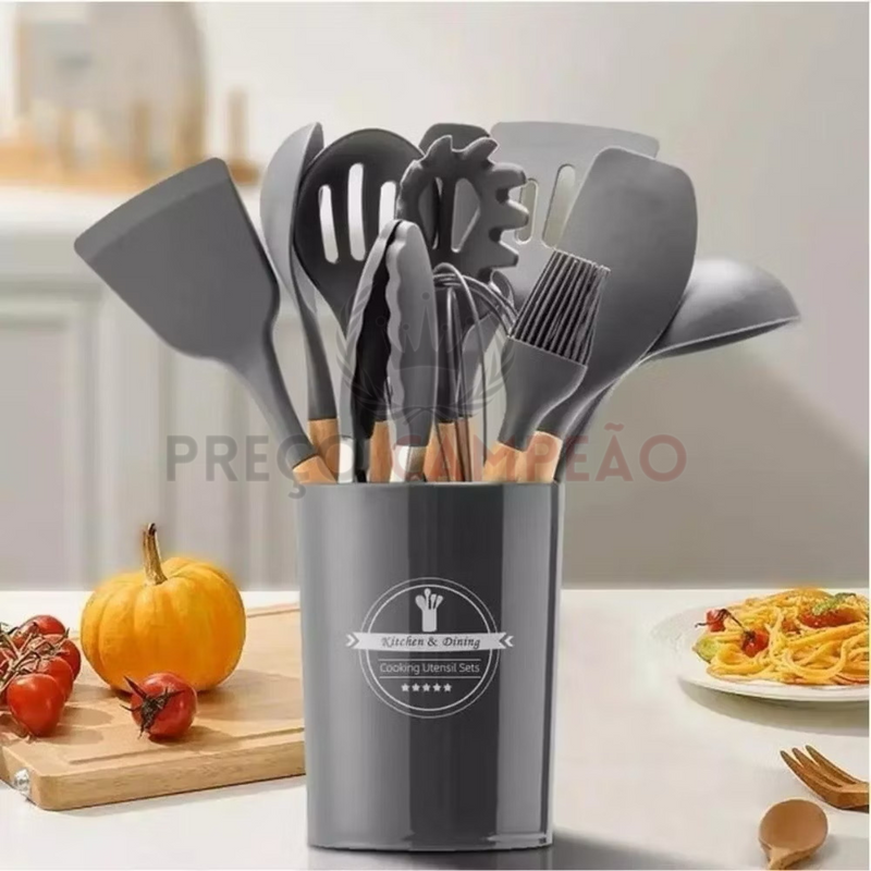 Kit acessórios cozinha em silicone(12 peças)®