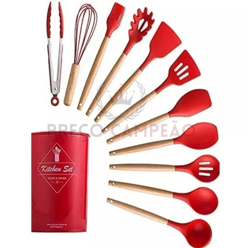 Kit acessórios cozinha em silicone(12 peças)®