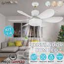 Ventilador de Teto 40W Lâmpada 3 Cores E27 Silencioso Bivolt 2 em 1 Campeão®